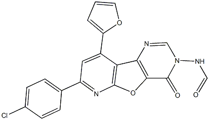 7-(4-chlorophenyl)-9-(2-furyl)-4-oxopyrido[3',2':4,5]furo[3,2-d]pyrimidin-3(4H)-ylformamide Struktur