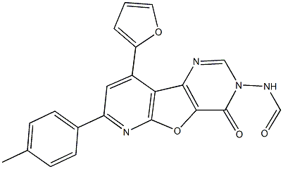 9-(2-furyl)-7-(4-methylphenyl)-4-oxopyrido[3',2':4,5]furo[3,2-d]pyrimidin-3(4H)-ylformamide Struktur