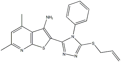 2-[5-(allylsulfanyl)-4-phenyl-4H-1,2,4-triazol-3-yl]-4,6-dimethylthieno[2,3-b]pyridin-3-ylamine Struktur