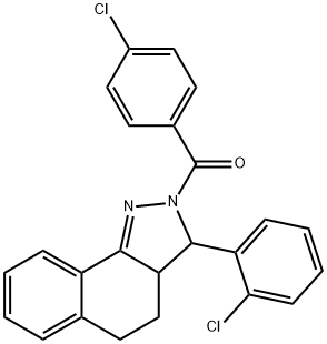 2-(4-chlorobenzoyl)-3-(2-chlorophenyl)-3,3a,4,5-tetrahydro-2H-benzo[g]indazole Struktur