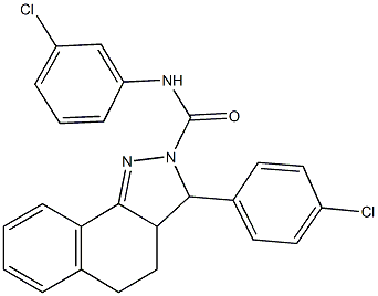 N-(3-chlorophenyl)-3-(4-chlorophenyl)-3,3a,4,5-tetrahydro-2H-benzo[g]indazole-2-carboxamide Struktur