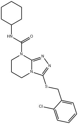 3-[(2-chlorobenzyl)sulfanyl]-N-cyclohexyl-6,7-dihydro[1,2,4]triazolo[4,3-a]pyrimidine-8(5H)-carboxamide Struktur