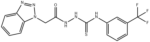 2-(1H-1,2,3-benzotriazol-1-ylacetyl)-N-[3-(trifluoromethyl)phenyl]hydrazinecarbothioamide Struktur