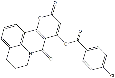 8,11-dioxo-5,6-dihydro-4H,8H,11H-pyrano[3,2-c]pyrido[3,2,1-ij]quinolin-9-yl 4-chlorobenzoate Struktur