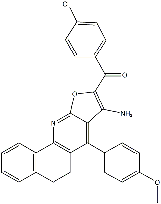 [8-amino-7-(4-methoxyphenyl)-5,6-dihydrobenzo[h]furo[2,3-b]quinolin-9-yl](4-chlorophenyl)methanone Struktur