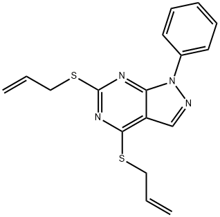 4,6-bis(allylsulfanyl)-1-phenyl-1H-pyrazolo[3,4-d]pyrimidine Struktur