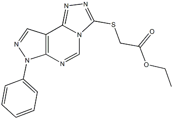 ethyl [(7-phenyl-7H-pyrazolo[4,3-e][1,2,4]triazolo[4,3-c]pyrimidin-3-yl)sulfanyl]acetate Struktur