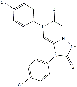 1,7-bis(4-chlorophenyl)-2-thioxo-1,2,3,7-tetrahydro[1,2,4]triazolo[1,5-a]pyrazin-6(5H)-one Struktur