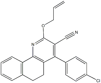 2-(allyloxy)-4-(4-chlorophenyl)-5,6-dihydrobenzo[h]quinoline-3-carbonitrile Struktur