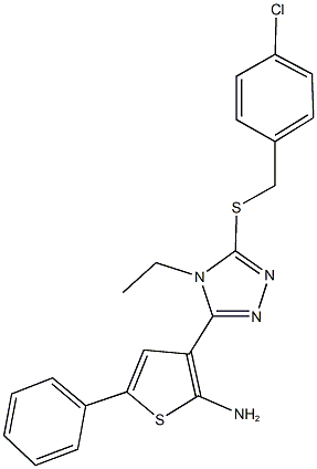 3-{5-[(4-chlorobenzyl)sulfanyl]-4-ethyl-4H-1,2,4-triazol-3-yl}-5-phenyl-2-thienylamine Struktur