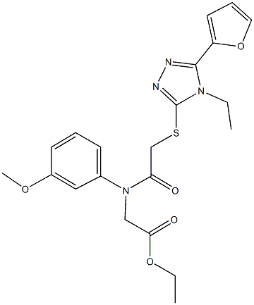 ethyl [({[4-ethyl-5-(2-furyl)-4H-1,2,4-triazol-3-yl]sulfanyl}acetyl)-3-methoxyanilino]acetate Struktur