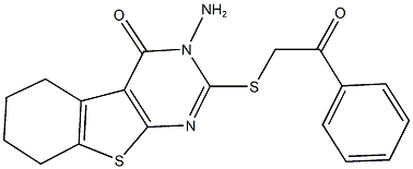 3-amino-2-[(2-oxo-2-phenylethyl)sulfanyl]-5,6,7,8-tetrahydro[1]benzothieno[2,3-d]pyrimidin-4(3H)-one Struktur