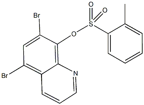 5,7-dibromo-8-quinolinyl 2-methylbenzenesulfonate Struktur