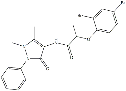 2-(2,4-dibromophenoxy)-N-(1,5-dimethyl-3-oxo-2-phenyl-2,3-dihydro-1H-pyrazol-4-yl)propanamide Struktur