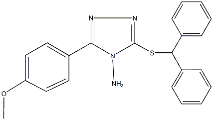 3-(benzhydrylsulfanyl)-5-(4-methoxyphenyl)-4H-1,2,4-triazol-4-amine Struktur