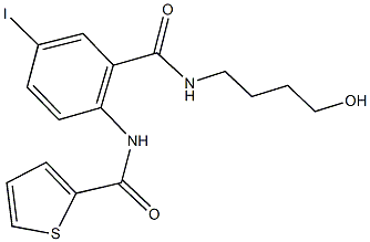 N-(2-{[(4-hydroxybutyl)amino]carbonyl}-4-iodophenyl)thiophene-2-carboxamide Struktur