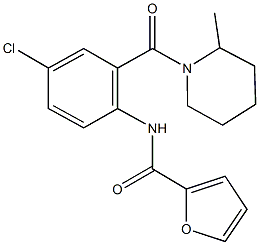 N-{4-chloro-2-[(2-methyl-1-piperidinyl)carbonyl]phenyl}-2-furamide Struktur