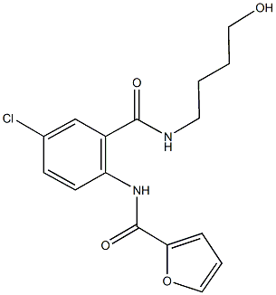 N-(4-chloro-2-{[(4-hydroxybutyl)amino]carbonyl}phenyl)-2-furamide Struktur