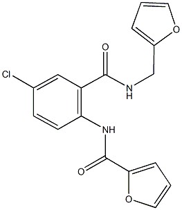 N-(4-chloro-2-{[(2-furylmethyl)amino]carbonyl}phenyl)-2-furamide Struktur