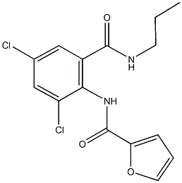 N-{2,4-dichloro-6-[(propylamino)carbonyl]phenyl}-2-furamide Struktur