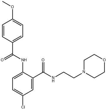 5-chloro-2-[(4-methoxybenzoyl)amino]-N-[2-(4-morpholinyl)ethyl]benzamide Struktur