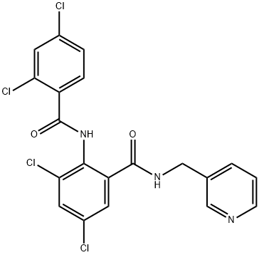 3,5-dichloro-2-[(2,4-dichlorobenzoyl)amino]-N-(3-pyridinylmethyl)benzamide Struktur