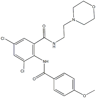 3,5-dichloro-2-[(4-methoxybenzoyl)amino]-N-[2-(4-morpholinyl)ethyl]benzamide Struktur