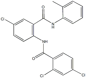 2,4-dichloro-N-[4-chloro-2-(2-toluidinocarbonyl)phenyl]benzamide Struktur