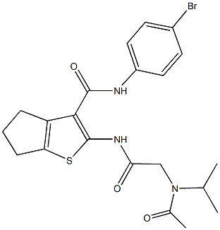 2-({[acetyl(isopropyl)amino]acetyl}amino)-N-(4-bromophenyl)-5,6-dihydro-4H-cyclopenta[b]thiophene-3-carboxamide Struktur