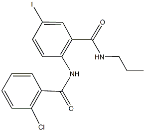 2-[(2-chlorobenzoyl)amino]-5-iodo-N-propylbenzamide Struktur