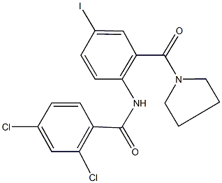 2,4-dichloro-N-[4-iodo-2-(1-pyrrolidinylcarbonyl)phenyl]benzamide Struktur