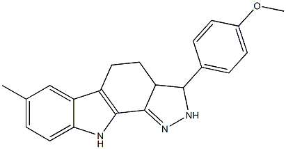 3-(4-methoxyphenyl)-7-methyl-2,3,3a,4,5,10-hexahydropyrazolo[3,4-a]carbazole Struktur