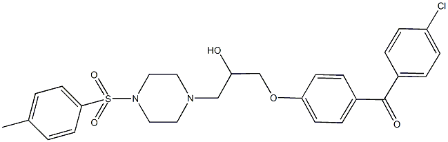 (4-chlorophenyl)[4-(2-hydroxy-3-{4-[(4-methylphenyl)sulfonyl]-1-piperazinyl}propoxy)phenyl]methanone Struktur