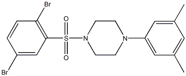 1-[(2,5-dibromophenyl)sulfonyl]-4-(3,5-dimethylphenyl)piperazine Struktur