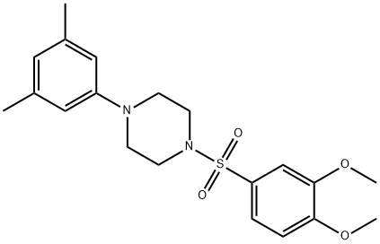 1-[(3,4-dimethoxyphenyl)sulfonyl]-4-(3,5-dimethylphenyl)piperazine Struktur