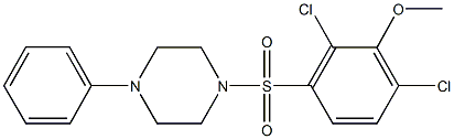 2,6-dichloro-3-[(4-phenyl-1-piperazinyl)sulfonyl]phenyl methyl ether Struktur