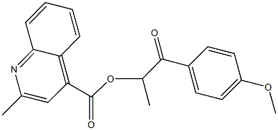 2-(4-methoxyphenyl)-1-methyl-2-oxoethyl 2-methyl-4-quinolinecarboxylate Struktur