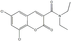 6,8-dichloro-N,N-diethyl-2-oxo-2H-chromene-3-carboxamide Struktur