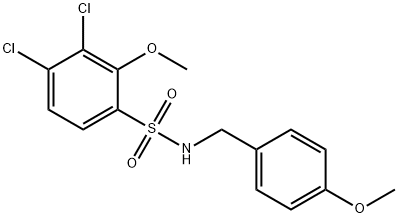 3,4-dichloro-2-methoxy-N-(4-methoxybenzyl)benzenesulfonamide Struktur