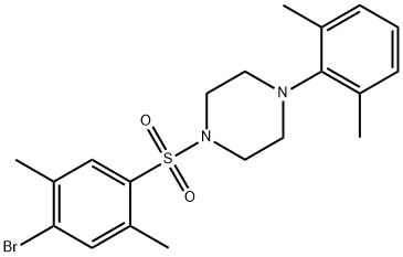 1-[(4-bromo-2,5-dimethylphenyl)sulfonyl]-4-(2,6-dimethylphenyl)piperazine Struktur