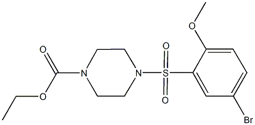 ethyl 4-[(5-bromo-2-methoxyphenyl)sulfonyl]-1-piperazinecarboxylate Struktur