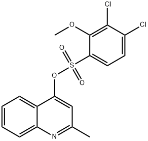 2-methyl-4-quinolinyl 3,4-dichloro-2-methoxybenzenesulfonate Struktur