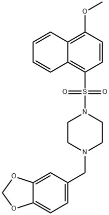 4-{[4-(1,3-benzodioxol-5-ylmethyl)-1-piperazinyl]sulfonyl}-1-naphthyl methyl ether Struktur