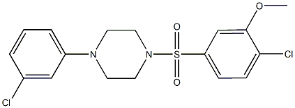 1-[(4-chloro-3-methoxyphenyl)sulfonyl]-4-(3-chlorophenyl)piperazine Struktur