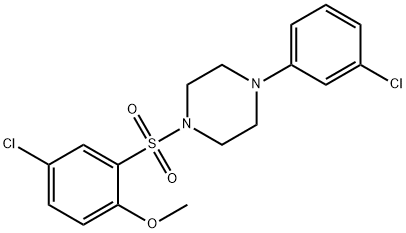 1-[(5-chloro-2-methoxyphenyl)sulfonyl]-4-(3-chlorophenyl)piperazine Struktur