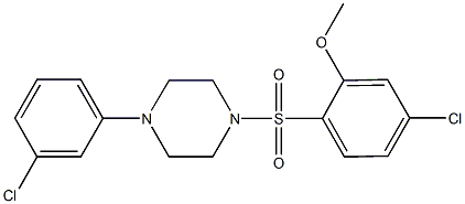 1-[(4-chloro-2-methoxyphenyl)sulfonyl]-4-(3-chlorophenyl)piperazine Struktur