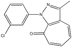 1-(3-chlorophenyl)-3-methylcyclohepta[c]pyrazol-8(1H)-one Struktur