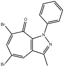 5,7-dibromo-3-methyl-1-phenylcyclohepta[c]pyrazol-8(1H)-one Struktur