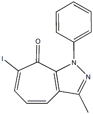 7-iodo-3-methyl-1-phenylcyclohepta[c]pyrazol-8(1H)-one Struktur