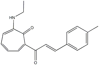 2-(ethylamino)-7-[3-(4-methylphenyl)acryloyl]-2,4,6-cycloheptatrien-1-one Struktur